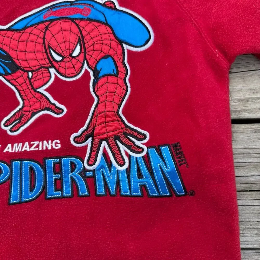 Vintage 2008 Marvel Spider-Man Kids Red Fleece Hoodie